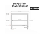 thumbnail of Arbeitstisch aus Edelstahl 700 x 500 mm auf Rollen PREMIUM / GOLDINOX