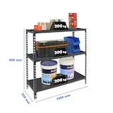 thumbnail of Simonclick schraubenloses Metallregal 3 Böden. Farbe ANTHRAZIT/ANTHRAZIT 900x1200x300 mm