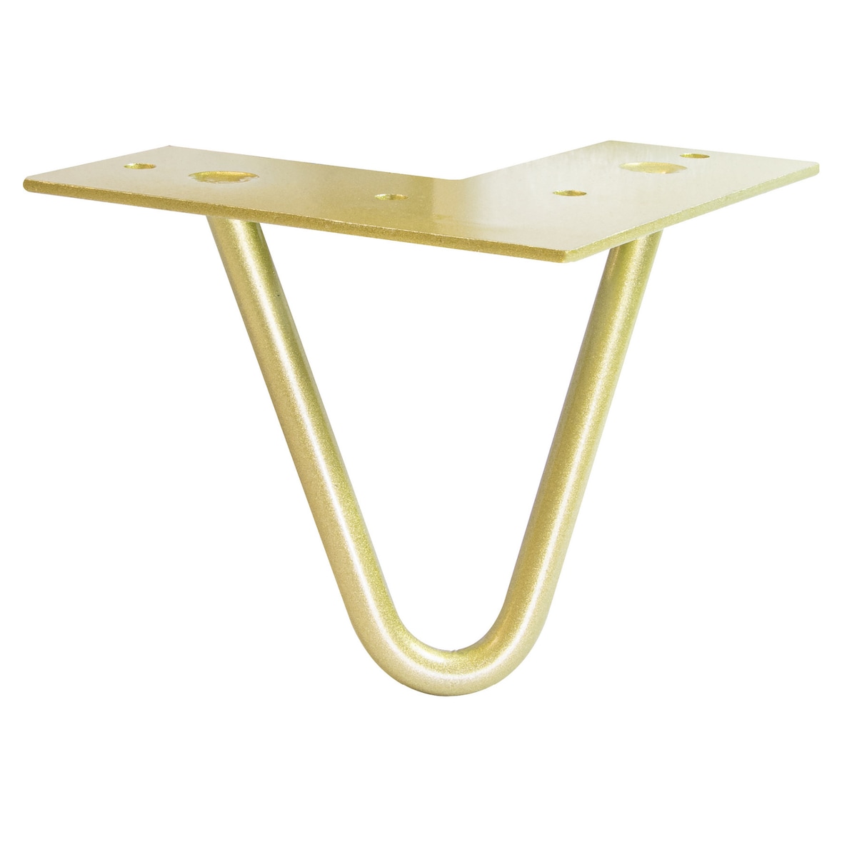 WAGNER Möbelbein HAIRPIN LEG Retro - 12 x 12 x 10 cm, Stahl, goldfarben, Bein schräg & Anschraubplatte - 12821501