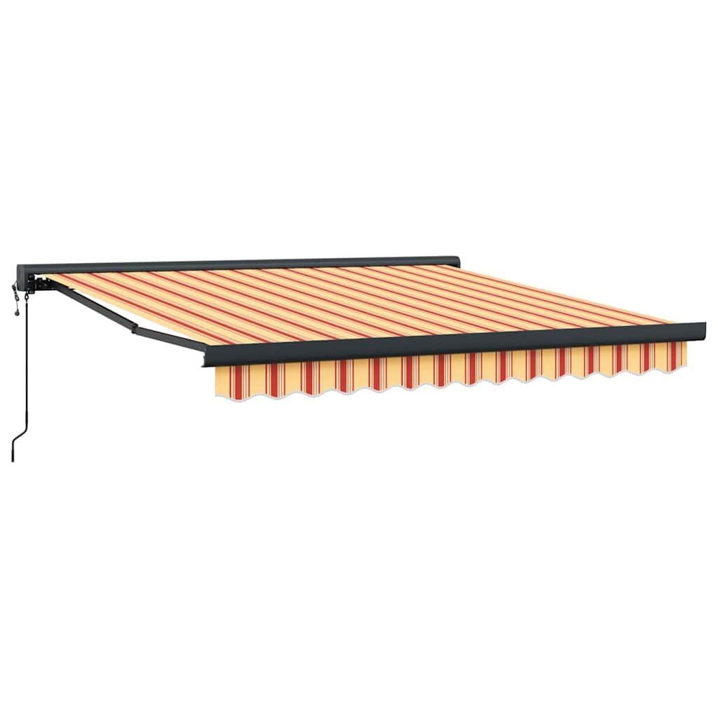 vidaXL Markise Einziehbar Gelb und Weiß 3x2,5 m Stoff und Aluminium