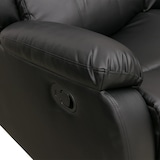 thumbnail of 2-zits bioscoopfauteuil HWC-O62, relaxfauteuil TV-fauteuil met armleuning, relaxfunctie kunstleder ~ zwart