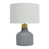 thumbnail of Relaxdays Tischlampe, Betonfuß, Stoffschirm, E27, HxD: 35 x 25 cm, Nachttischlampe mit Kabel, Schlafzimmer, grau/weiß
