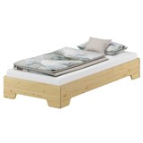 thumbnail of Stabiles Kinderbett in kompakter Form 80x190 Massivholz Kiefer mit Rollrost 60.56-08-190