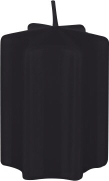 Sternkerzen Schwarz 8 x Ø 6 cm, 4 Stück