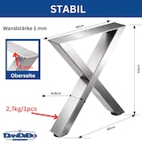 thumbnail of DanDiBo 2x Bankgestell Edelstahl 43 x 40 cm Bank Füße Bankbeine 96677 Bankkufen Couchtisch Tisch Beine Tischgestell