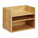 thumbnail of Relaxdays Schreibtisch Organizer, Briefablage A4, Notizzettel und Stifte ordnen, Schublade, Ordnungssystem Büro, Bambus