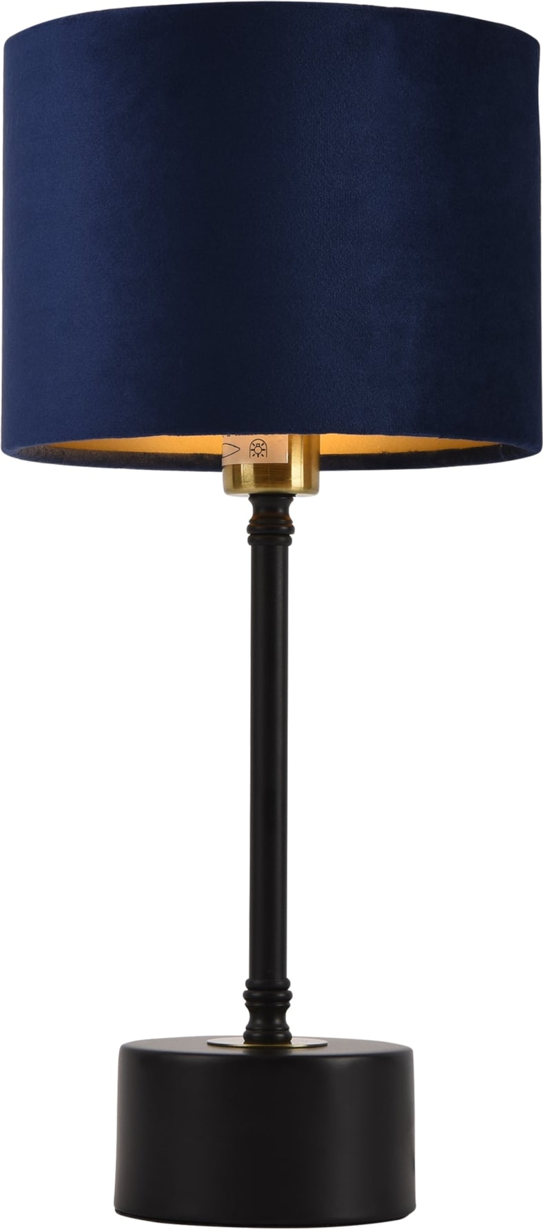 Helloshop26 - Tischleuchte Schreibtischlampe Metall Flanell Schwarz Kupfer und Blau E14 39 cm