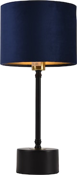 thumbnail of Helloshop26 - Tischleuchte Schreibtischlampe Metall Flanell Schwarz Kupfer und Blau E14 39 cm