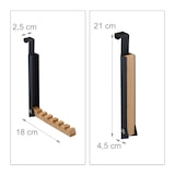 thumbnail of Relaxdays Türgarderobe klappbar, zum Einhängen, Türhaken für 6 Kleiderbügel, Metall & Holz, für 2 cm Türfalz, schwarz