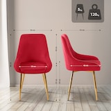 thumbnail of Chaise de salle à manger Elmira velours Rouge/métal or