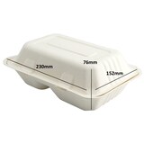 thumbnail of Mayax 125 Zuckerrohr Menueboxen Lunchbox abbaubar Plastikersatz  700 ml 2 geteilt 230x153x80mm Einweg
