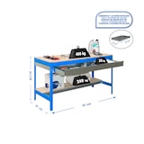thumbnail of SimonRack Mesa de Trabajo Taller, 910x610 mm, Capacidad Carga 400 kg, Incluye cajón, Azul - BT-0