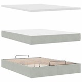 thumbnail of vidaXL Ottoman-Bett mit Matratzen Hellgrau 140x200 cm Samt