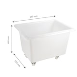 thumbnail of GILAC Bac grand volume - 4 roues pivotantes (2 freins) - 100 L - Blanc G147021