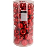 thumbnail of WellHome - Set di 100 palline di Natale rosse in tubi di PET con diversi design e finiture