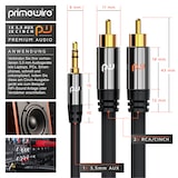 thumbnail of Primewire Cinch zu 3,5-mm-Klinke Audio-Kabel, Stereo HiFi Audio-Adapter mehrfach geschirmt, RCA zu AUX - 5m