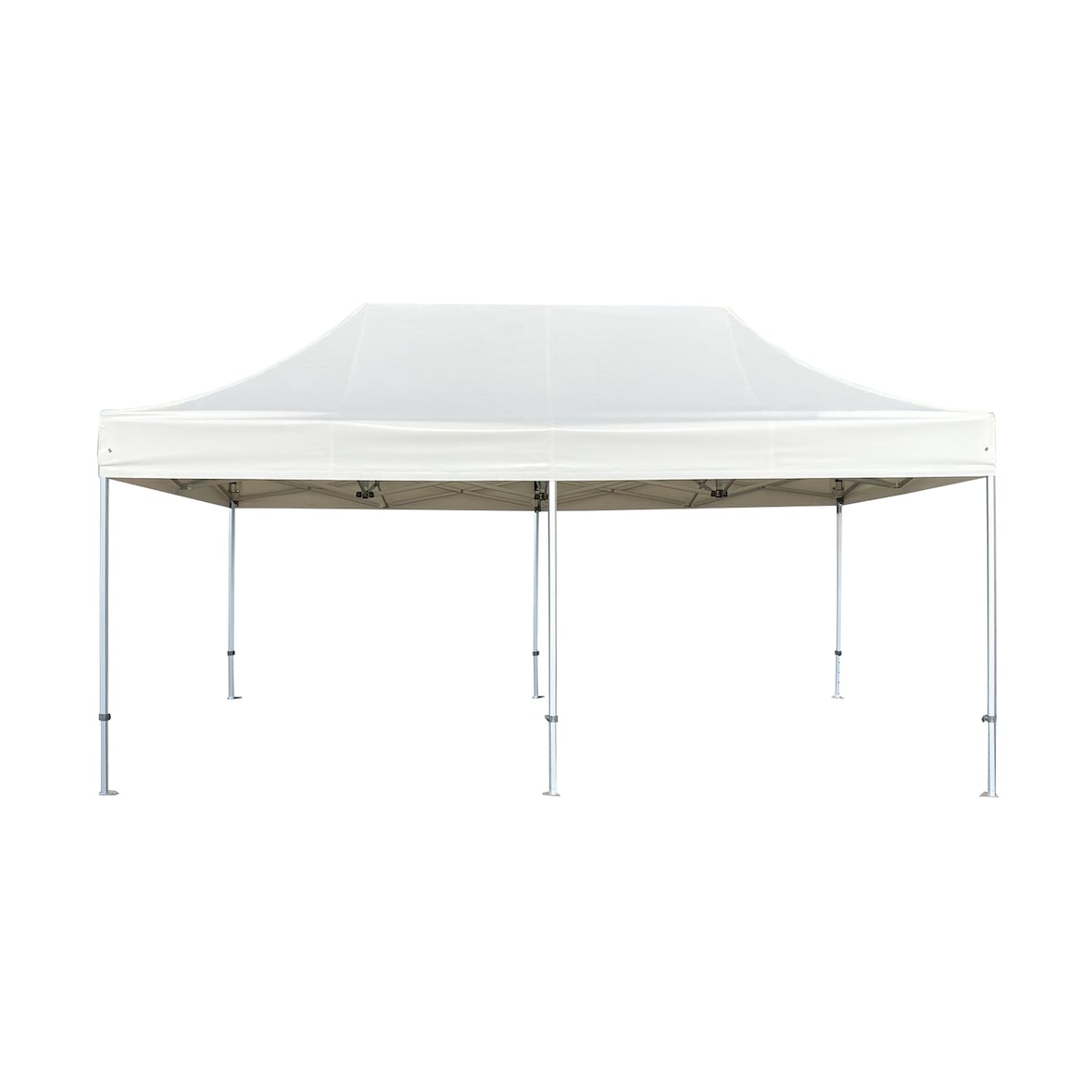 Gazebo 3x6 m bianco certificato IGNIFUGO SENZA laterali pieghevole alluminio piantone esagonale 45mm