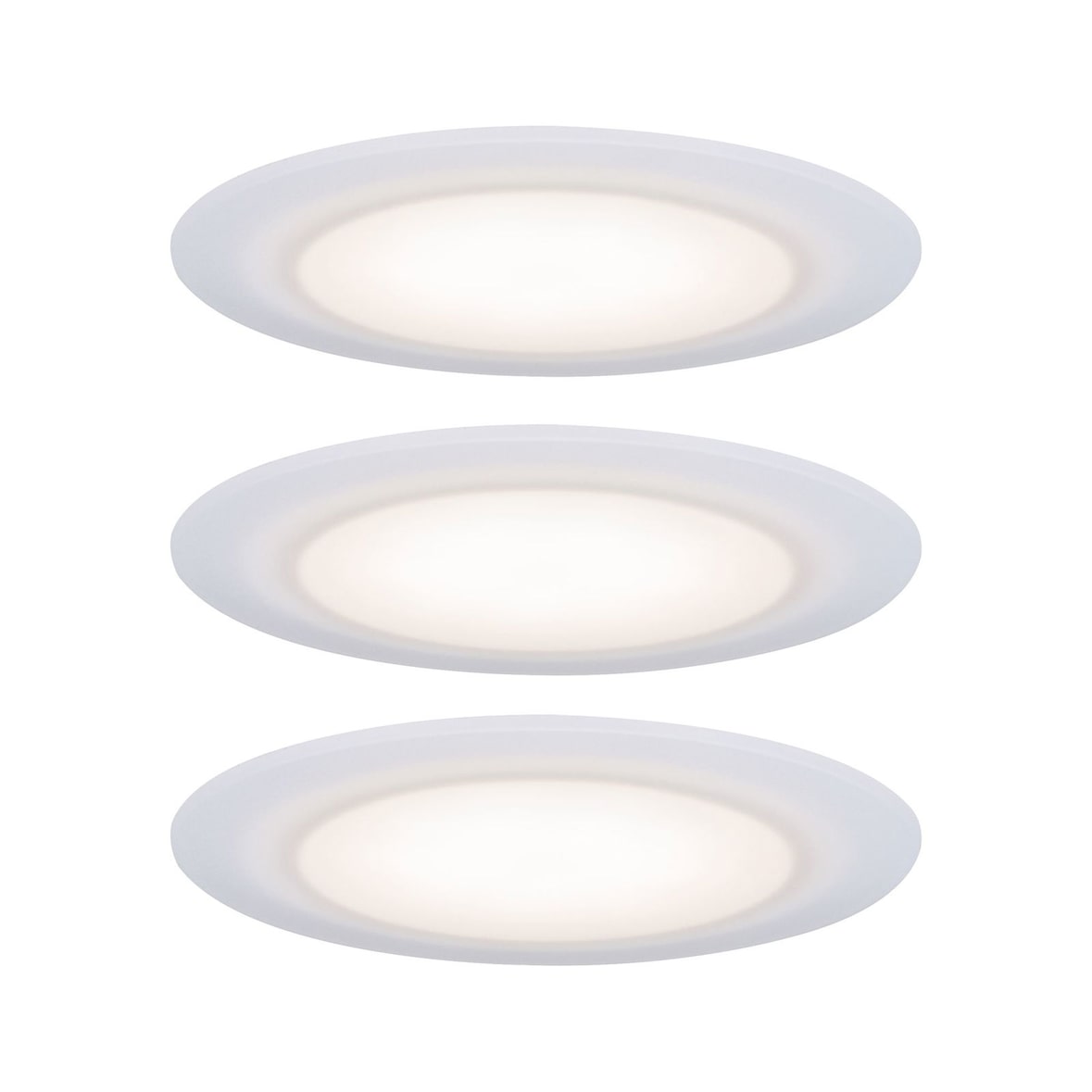 Paulmann Premium Spot encastré LED Suon Kit de base  IP44 rond 90mm   3x5W 3x450lm 230V gradable 2700K Satiné#Blanc 99940
