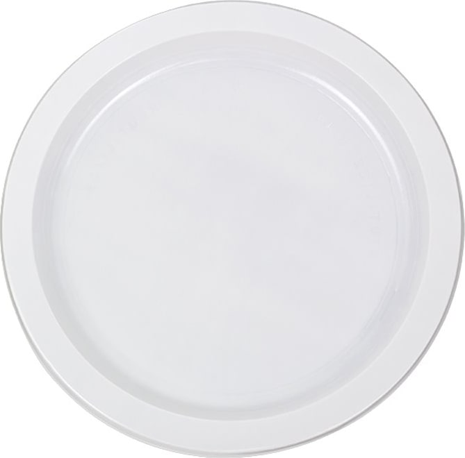 MONOUSO - Prato Raso Reutilizável Económico PS Branco Ø22cm (50 Uds)