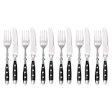 thumbnail of GRÄWE Dessertbesteck Nürnberg, 12-teilig, 6 Personen, Edelstahl, schwarze Griffe