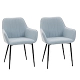 thumbnail of HOMCOM Juego de 2 Sillas de Comedor Tapizadas en Lino con Respaldo y Reposabrazos Azul