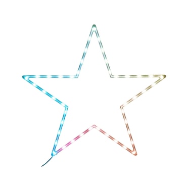 WellHome - Iluminação de Estrela de Natal com 45 Luzes LED RGB com Controlador 60x0,6x57cm