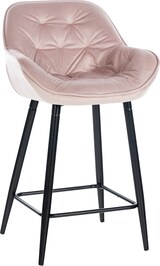 thumbnail of Barhocker KUTOR - Samt Pink 54x57.5x93.5 cm | Barstuhl Mit Lehne Tresenhocker Tresenstuhl Kneipenhocker Kneipenstuhl