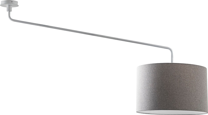 Weiße Deckenleuchte Vivien mit grauem Lampenschirm 48 cm – E27-Deckenleuchte, Klasse I, IP20, lackierte Metallstruktur – Rossini-Gruppe