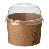 thumbnail of VEPATIM 50 Eisbecher aus Kraftpapier FSC® rund 230 ml braun mit transparentem Domdeckel