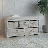 thumbnail of Kommode und Sitzbank mit 5 Schubladen, 45x77x36cm, Shabby-Look, Vintage ~ weiß