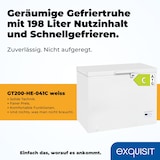 thumbnail of Exquisit Gefriertruhe GT200-HE-041C weiss | Nutzinhalt: 198 L | Schnellgefrieren | 4-Sterne-Gefrieren | Rollen | Standgerät