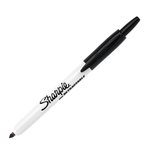 SHARPIE Marqueur permanent pointe ogive rétractable Noir de Papermate S0437020