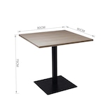 thumbnail of METRO PROFESSIONAL Mesa de restaurante Garrido, madera de fresno/acero, 80 x 80 cm, marrón claro/negro