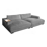 thumbnail of KAWOLA Big Sofa XL MADELINE mit Holztablett natur für Armlehne Cord grau