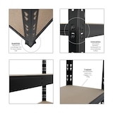 thumbnail of PROREGAL Mega Deal 2x Schwerlastregal APOLLO HxBxT 180x75x30 cm Fachlast 175kg Schwarz Kellerregal, Steckregal, Garagenregal, Lagerregal