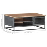 thumbnail of Table basse Gris 90x50x35 cm Bois d'acacia massif Modèle Apex Panorama Jardin