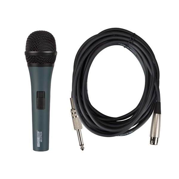 Microphone, dynamique, unidirectionnel, câble 4.5 m, avec mallette, noir
