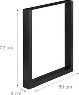 thumbnail of Relaxdays Tischkufen 2er Set, BxH: 60x72 cm, Metall Tischbeine Schreibtisch, Esstisch, Couchtisch, Industrial, schwarz