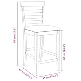 thumbnail of vidaXL Barkrukken met kussens 2 st massief hout rubber bruin