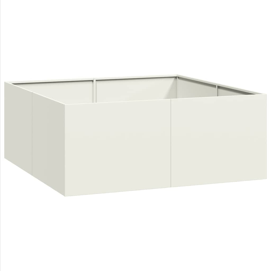 vidaXL Pflanzgefäß Weiß 100x100x40 cm Stahl