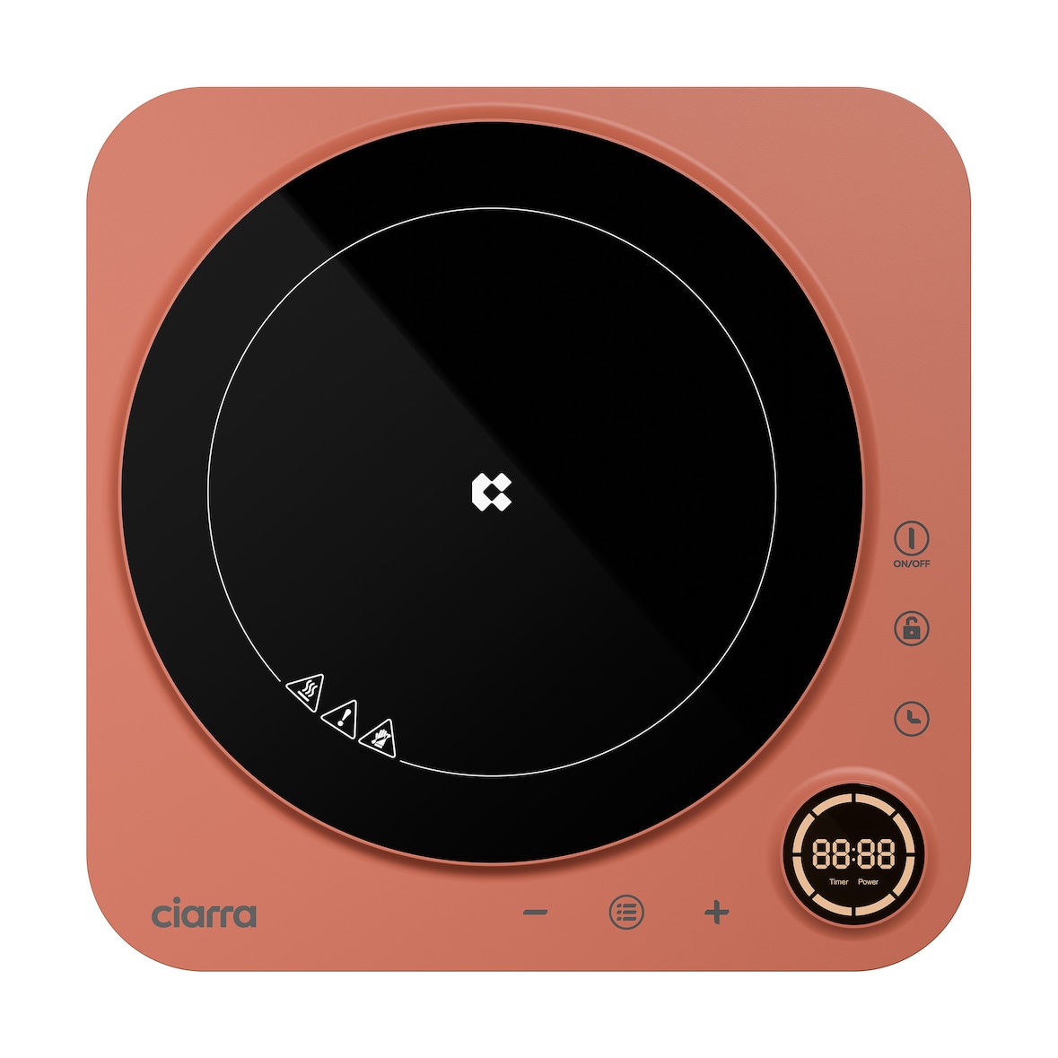 CIARRA Donut Piastra Induzione Singola Induzione 8 Livelli Timer Arancio VM1TIHA-O