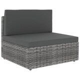 thumbnail of 11-tlg. Garten-Lounge-Set mit Kissen Grau Poly Rattan
