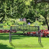 thumbnail of Relaxdays Gartenbank mit Klapptisch, 3-Sitzer, integrierte Tischablage, robuste Sitzbank, HBT: 90x150x57,5 cm, schwarz