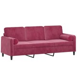 thumbnail of vidaXL 3-Sitzer-Sofa mit Zierkissen Weinrot 180 cm Samt