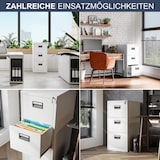 thumbnail of Hängeregisterschrank abschließbar TION - 3 Schubladen mit Schloss | Aktenschrank Büroschrank aus Stahl Metallschrank, 102x46x62cm Weiß