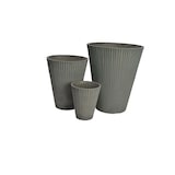 thumbnail of Vaso tondo piccolo a cono da esterno giardino in fibra di argilla Ø19x22 cm Erica -  White