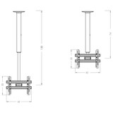 thumbnail of VCM TV Deckenhalterung CM Silber H. 86 x B. 42 x T. 8 cm
