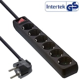 thumbnail of InLine® Steckdosenleiste, 6-fach Schutzkontakt, mit Schalter, schwarz, 3m