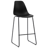 thumbnail of Décoshop26 - Lot de 2 tabourets de bar x2 chaises haute siège en plastique noir cadre en métal DEC029403