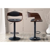 thumbnail of Tabouret de bar Kingston Noyer / Noir/Similicuir